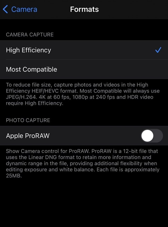 利国镇苹果手机维修分享如何为 iPhone 12 Pro/Max 启用 ProRAW 照片格式 